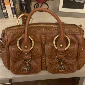 Isabella Fiore Tan Leather Satchel